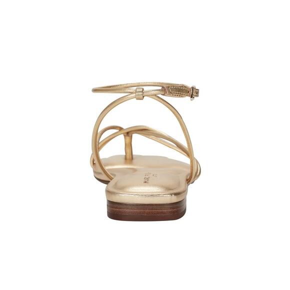 Marc Fisher Mayte Strappy Flat Sandal in Gold Leather V-Mayte NEW US 6.5 M - Picture 4 of 6